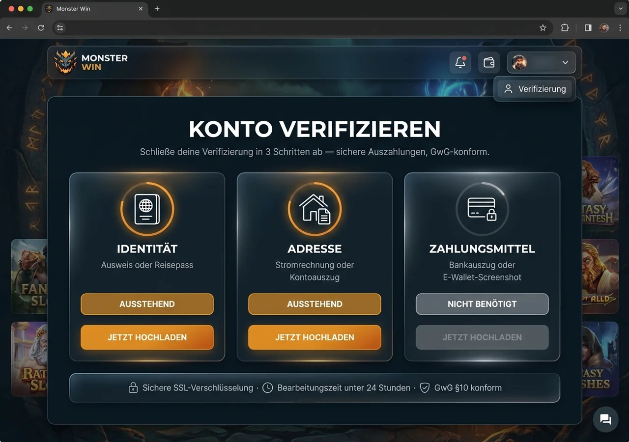 Konto-Verifizierung (KYC) – Monster Win
